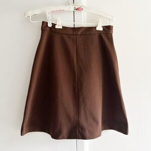 Vintage Chocolate Brown A-Line Skirt  XS